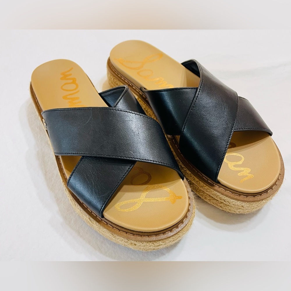 Sam Edelman Women Korina Espadrille Wedge Sandal Platform Slide Slip On Size 8